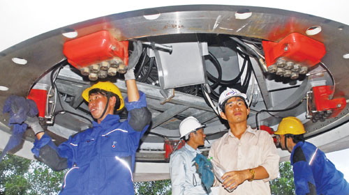 Trên công trường điện gió